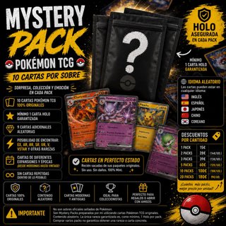 Mystery Pack Pokémon TCG - 10 Cartas