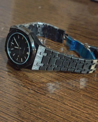 Reloj Hombre Negro Metálico Octogonal Nuevo