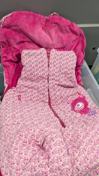 Saco para carrito de bebé rosa estampado