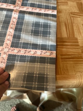 Mantel Hule Gris y Rosa 120x200