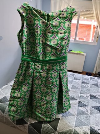 Vestido fiesta verde con chaqueta