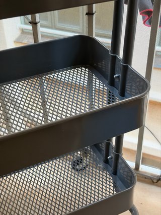 Carrito auxiliar metálico gris Ikea