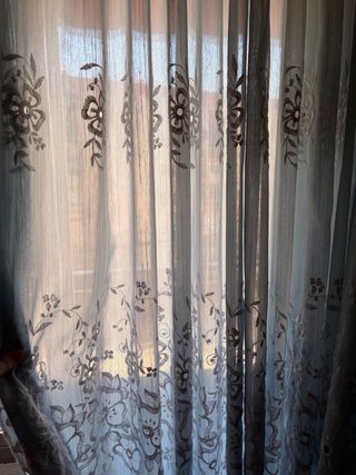 Cortinas Vintage Bordadas Flores