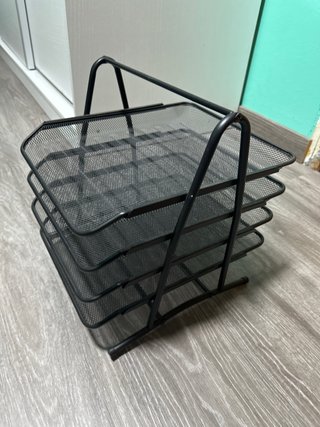 Organizador de escritorio metálico negro