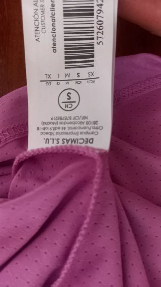 Camiseta deportiva mujer talla S nueva
