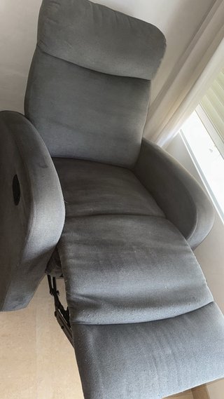 Sillón relax gris tela