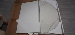 Mesa extensible efecto marmol