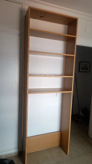 Armario con espejo y dos estanterías madera