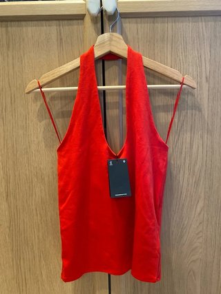 Top Halter Rojo Massimo Dutti Talla Única