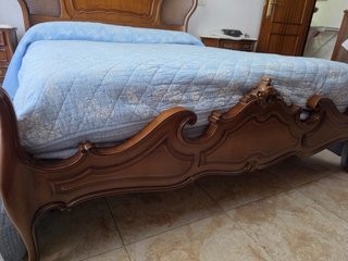 Cama madera 140x180 con somier de lamas