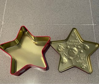 Caja metálica estrella Navidad