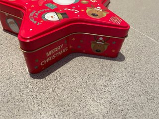 Caja metálica estrella Navidad