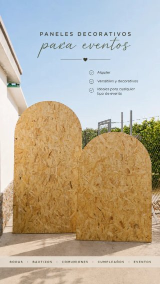 Paneles decorativos para eventos