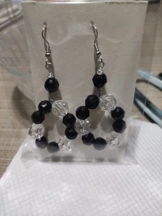 Pendientes artesanales mujer rosa y plata cada pak