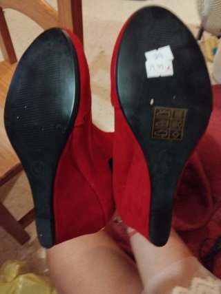 Botines rojos de cuña Talla 40
