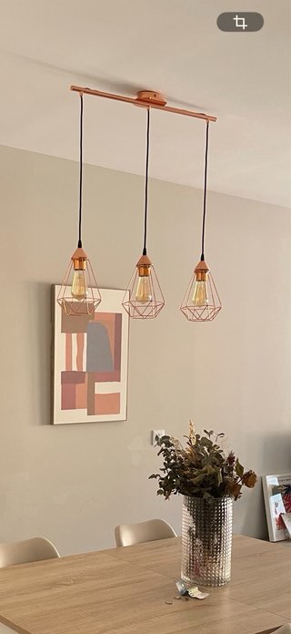 Lámpara Techo Colgante 3 Luces Cobre