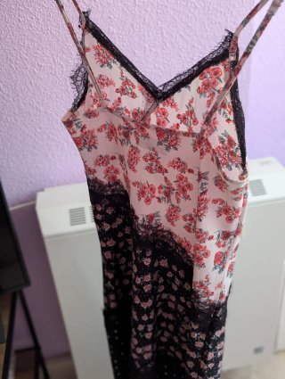 Vestido lencero Lefties floral y lunares T.XS