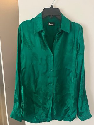 Camisa The Kooples verde jacquard manga larga