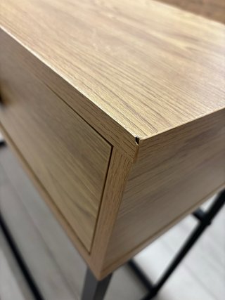 Mesa consola madera y metal 2 cajones