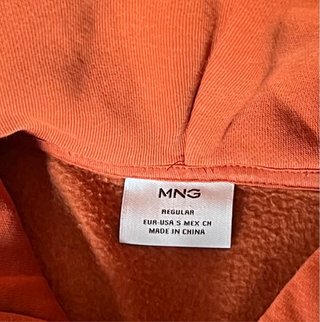 Sudadera con capucha color teja