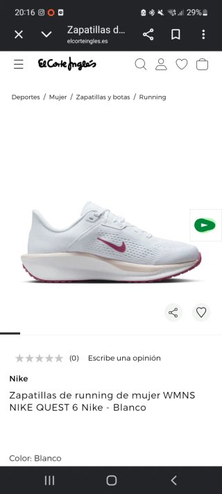 Nike Quest 6 Mujer Blanco y Rosa
