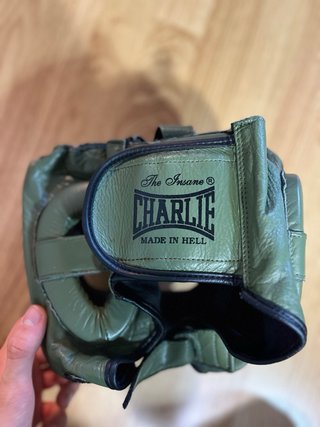 Casco Boxeo Leone Verde Cuero