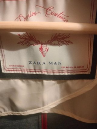 Americana Zara Hombre Azul Marino Talla 46