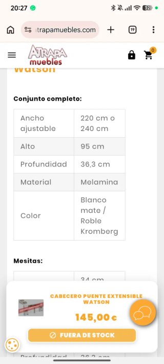 Cabecero Puente Extensible WATSON