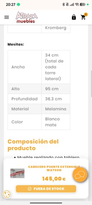 Cabecero Puente Extensible WATSON