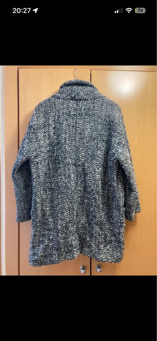 Abrigo Tintoretto Talla 40 Negro y Blanco