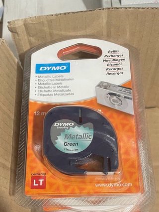 Cinta Dymo LetraTag Verde Metalizado, 3 uds.
