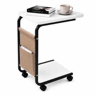 Mesa Auxiliar Sofá Cama con Ruedas y Bolsillo.