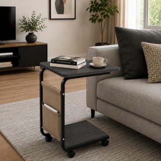 Mesa Auxiliar Sofá Cama con Ruedas y Bolsillo.