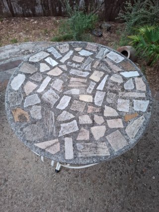 Mesa Jardín Vintage Mosaico Piedra