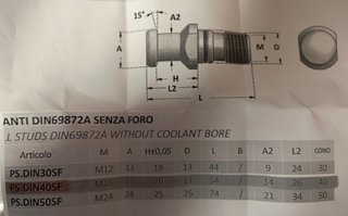 Tirante codolo aggancio PS DIN 69872