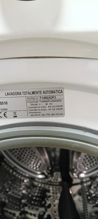 LAVADORA CON SECADORA L.G 8 KG A 4 KG RPM 1400
