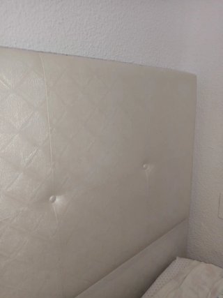 Cabecero de cama 90 cm polipiel beige