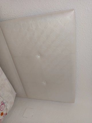 Cabecero de cama 90 cm polipiel beige