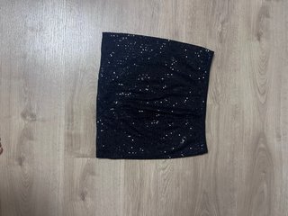 Falda corta lentejuelas negra