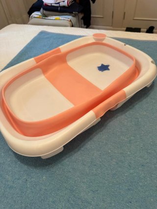 Bañera Plegable Bebé Rosa y Blanca