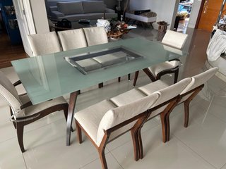 Tavolo da Pranzo Design Vetro 195x95cm