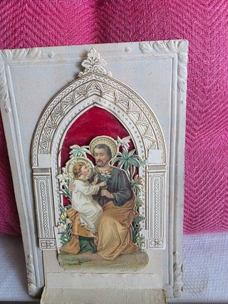 Tarjeta antigua troquelada Capilla San José