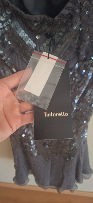 Vestido de fiesta lentejuelas gris