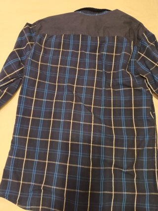 Camisa cuadros azul y blanco manga larga