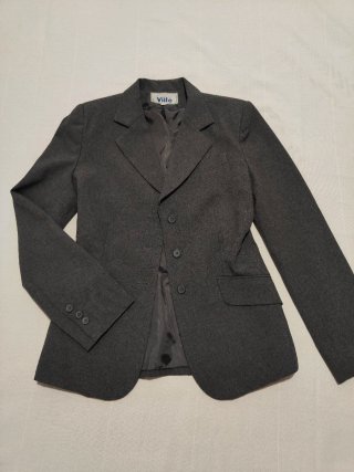 Chaqueta clásica gris mujer