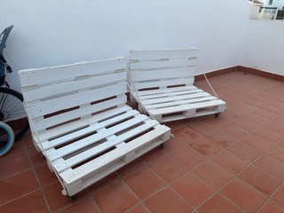 Sillones de Palets Blancos 2 unidades en la manga