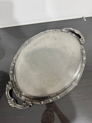 Vassoio Ovale Manici Acciaio Inox