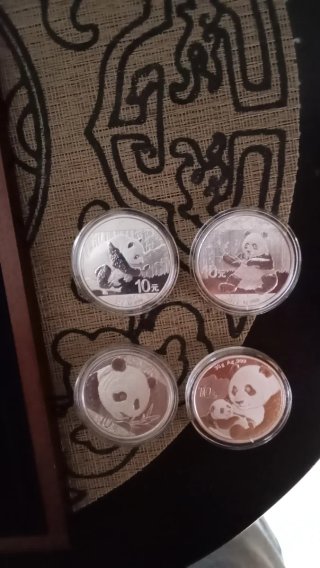 Colección 12  Monedas Plata PANDA