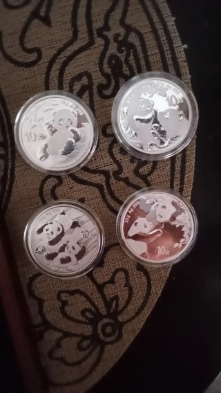 Colección 12  Monedas Plata PANDA