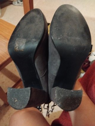 Botines de tacón piel verde oliva T.38